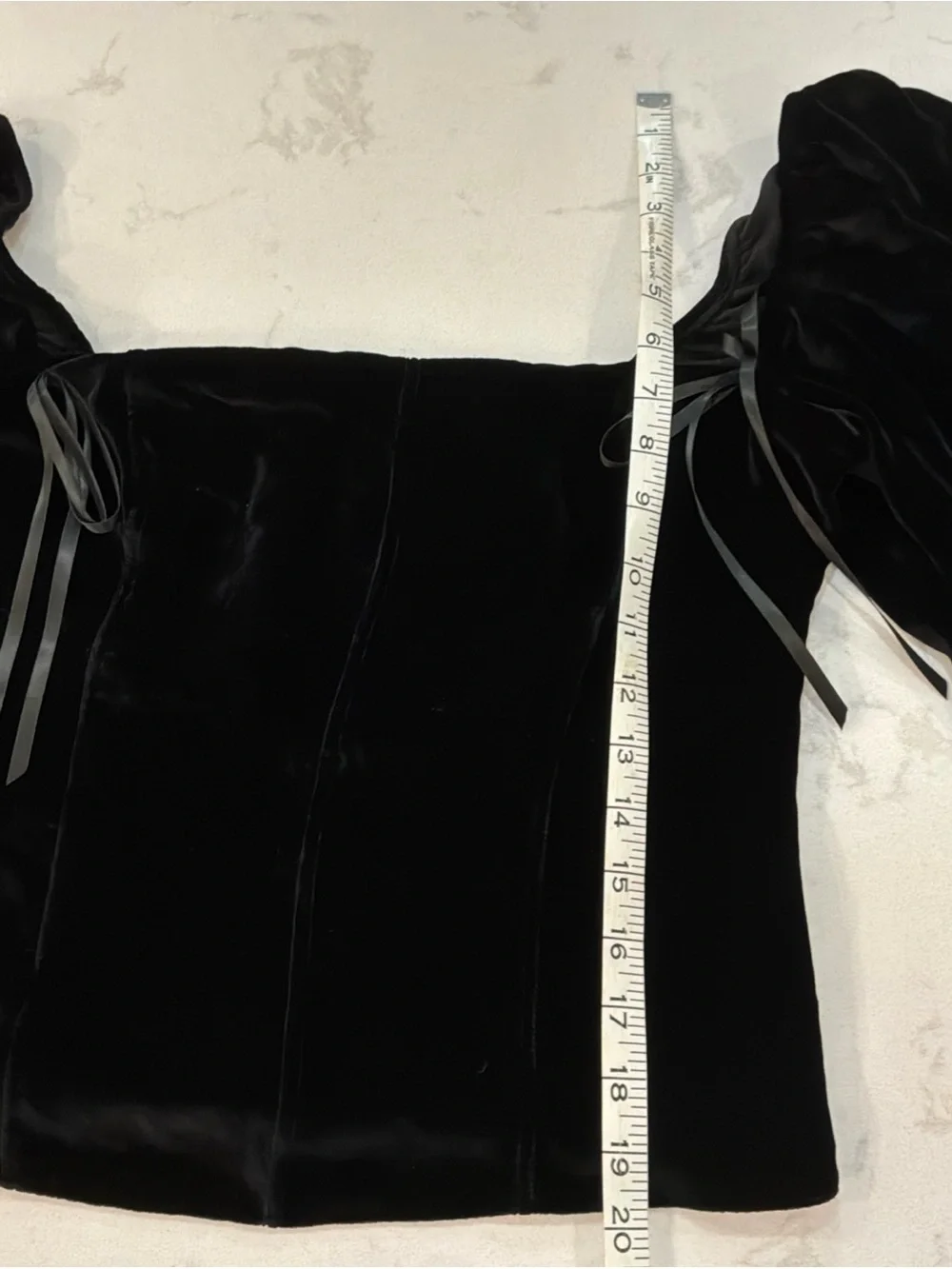 Reformation Velvet Square Neckline Black Silk Blend Puff Sleeve Blouse Top Sz 10